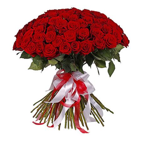 Букет 101 красная роза «Гран-При» 70 см