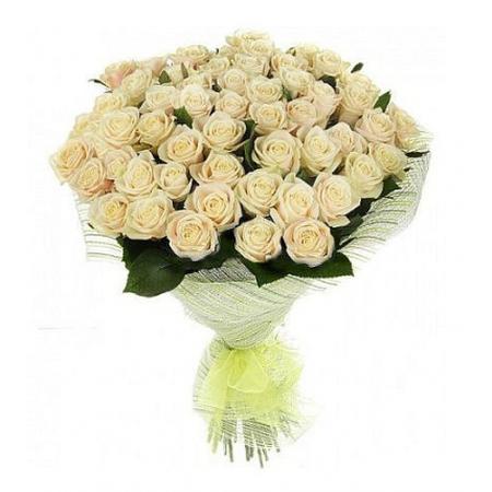 Букет 51 кремовая роза 50 см «Талея»