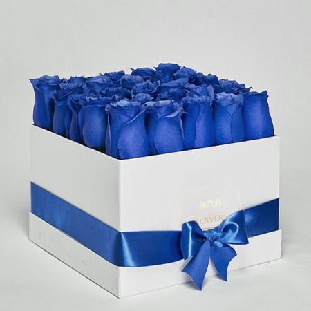 Букет "Коробка из 25 синих роз"